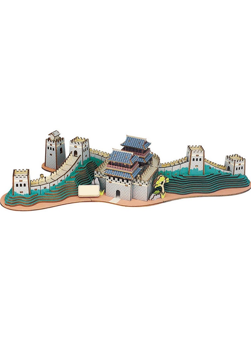 Children's Educational Assembly Toys Wooden 3D Puzzle China Great Wall - Image 1